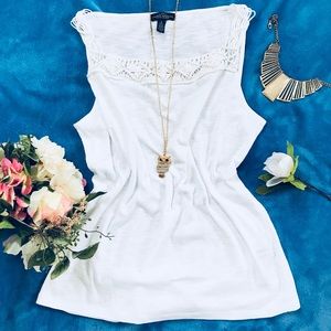 Lauren Jeans Co women Sleeveless white top